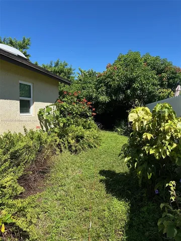 a view of a garden with plants