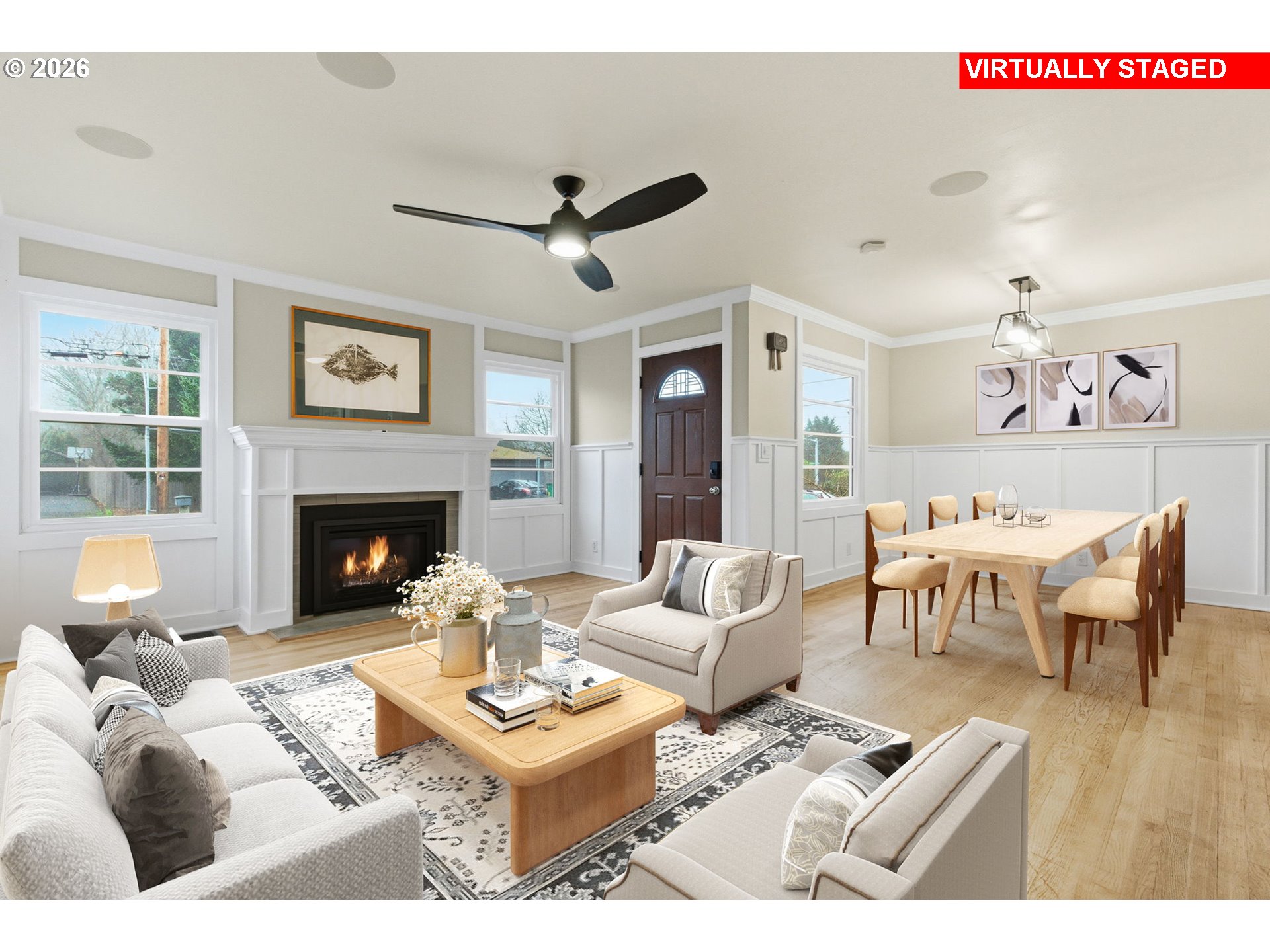 19 Northeast 139th Avenue Portland, OR 97230 - Photo 2 of 48 a living room with furniture and a fireplace