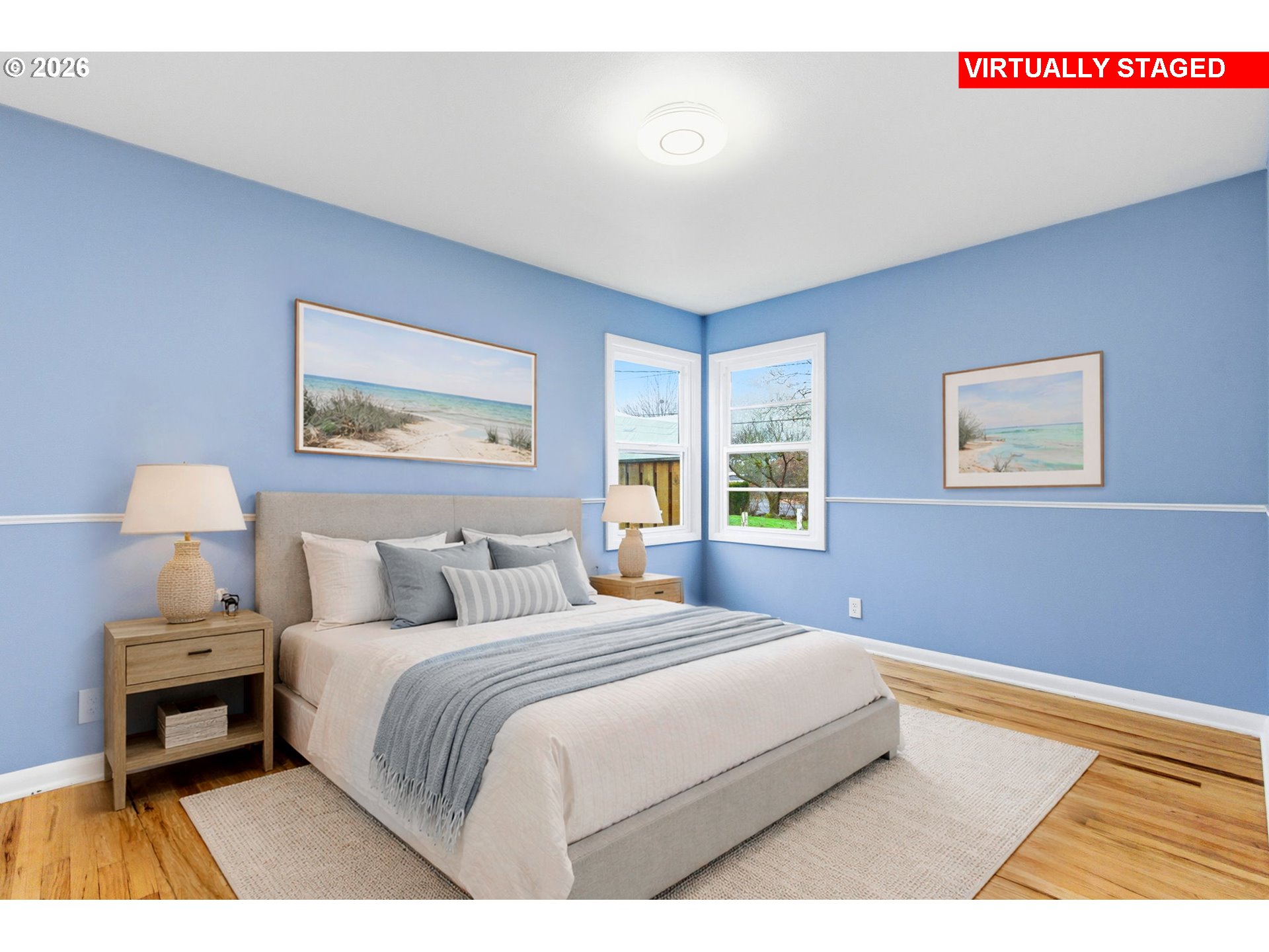 19 Northeast 139th Avenue Portland, OR 97230 - Photo 26 of 48 a bedroom with a bed and a night stand