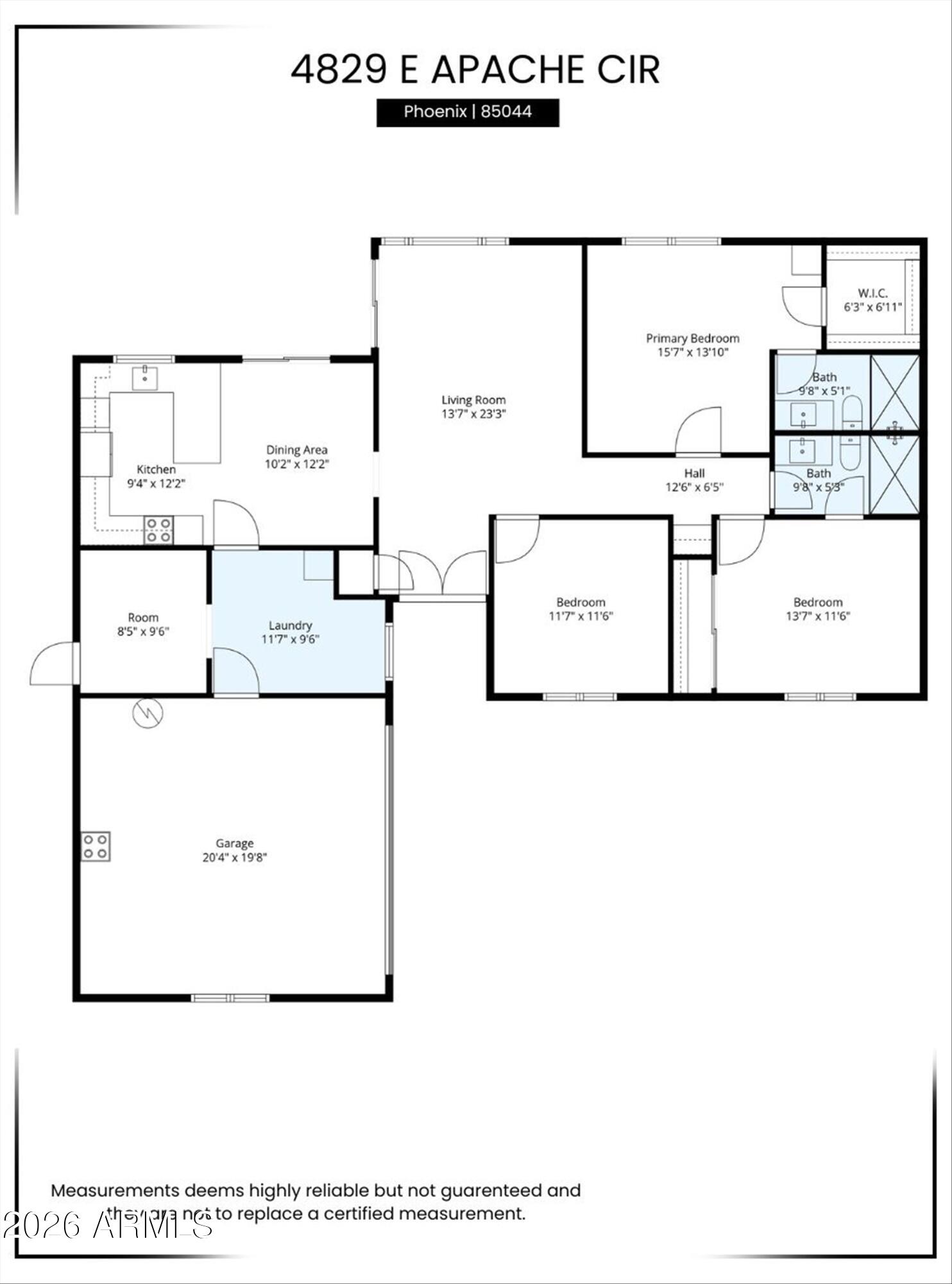 4829 East Apache Circle Phoenix, AZ 85044 - Photo 20 of 20 01-Floor Plan