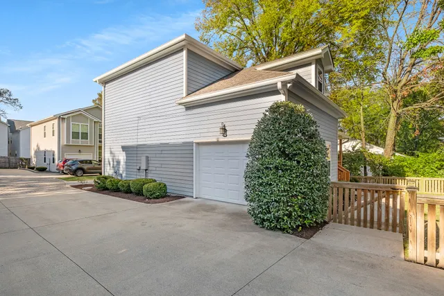 a front view of a building with a street