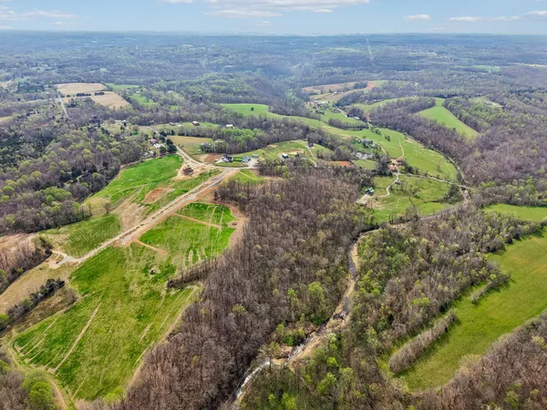 a view of a yard with a lake