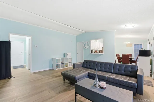 a living room with a couch and a coffee table