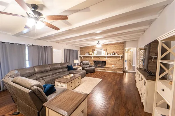 a living room with furniture