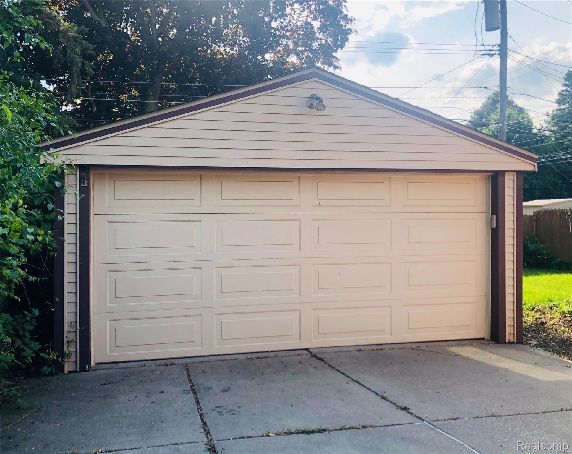 2 car garage with key pad and workbench