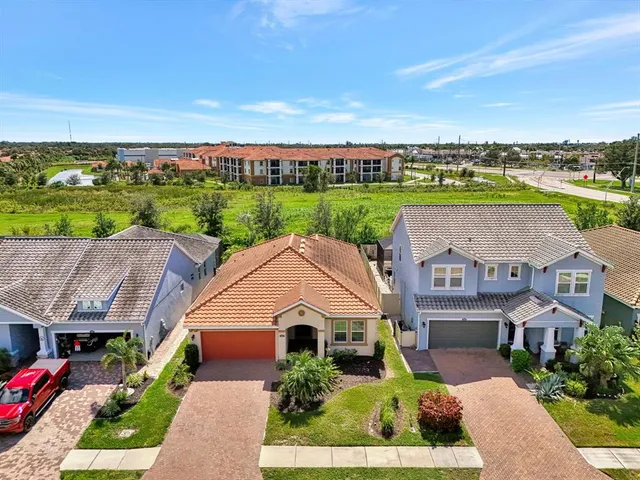 an aerial view of multiple house