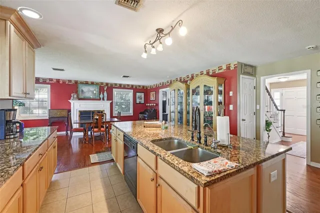 a bed room with a bed and a table