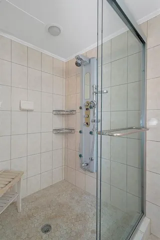 a bathroom with a shower