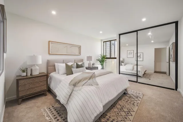 a view of a lake with houses