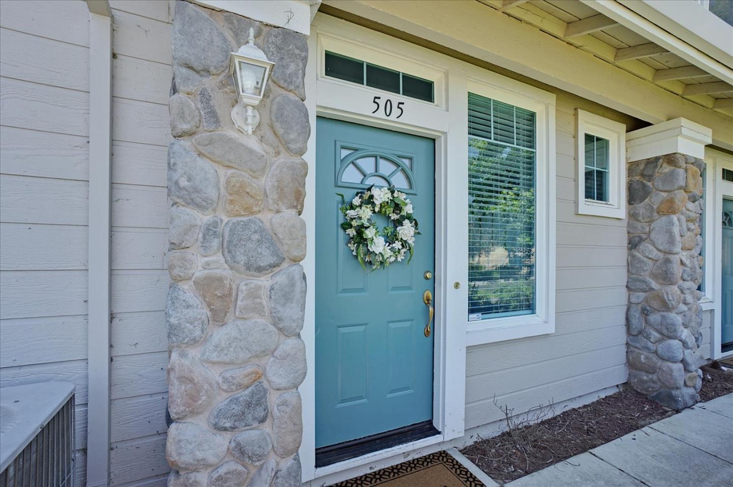 a front view of a house with windows