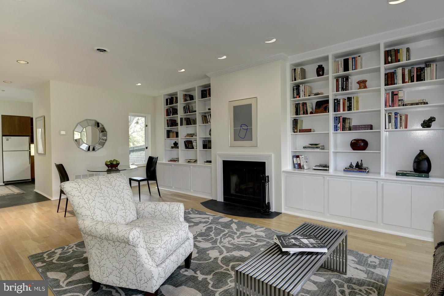 Living Room with bookcases