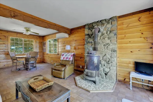a view of room with stairs and a couch