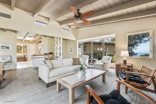 a living room with furniture