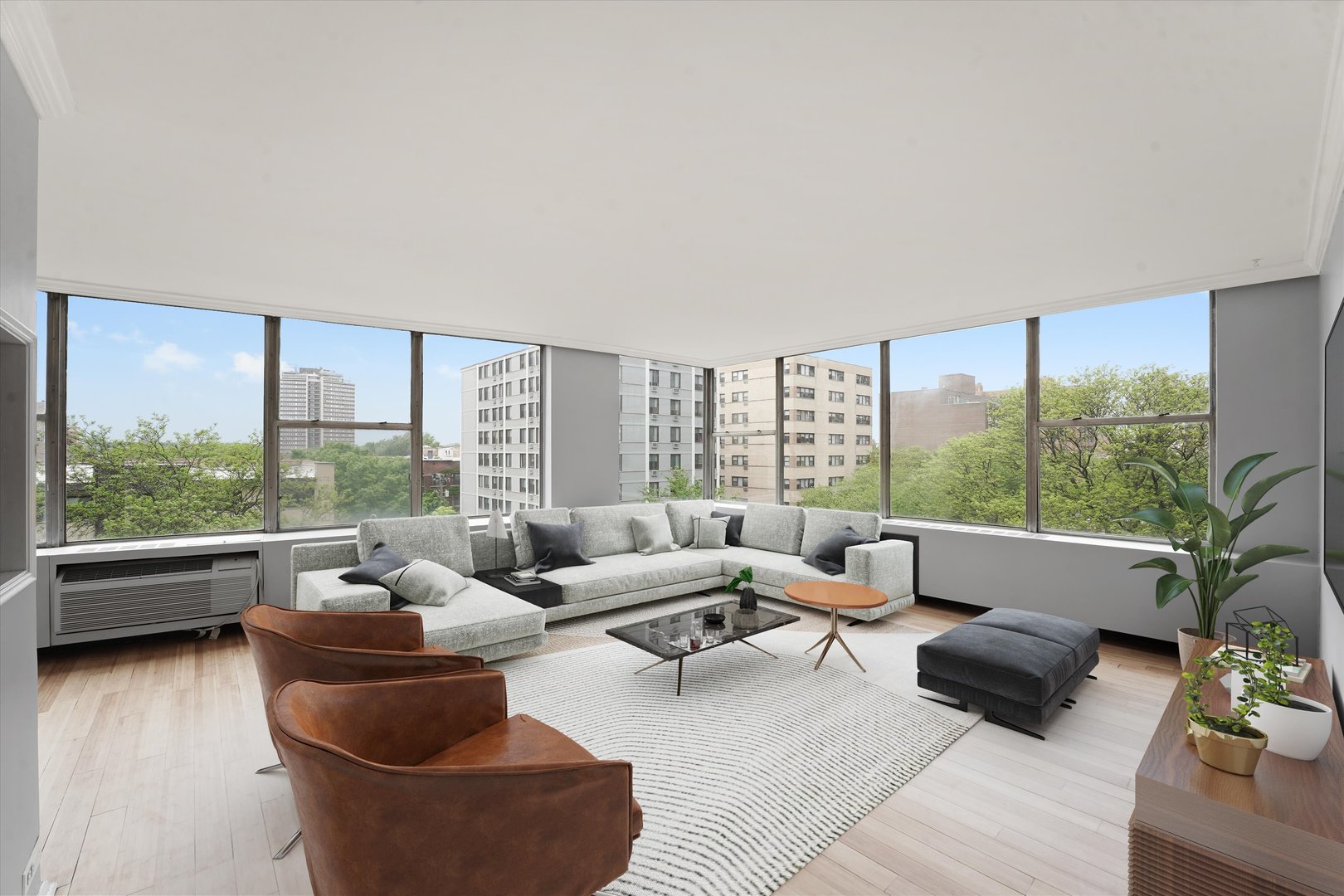 5757 North Sheridan Road, Unit 5J Chicago, IL 60660 - Photo 2 of 44 a living room with furniture and a large window