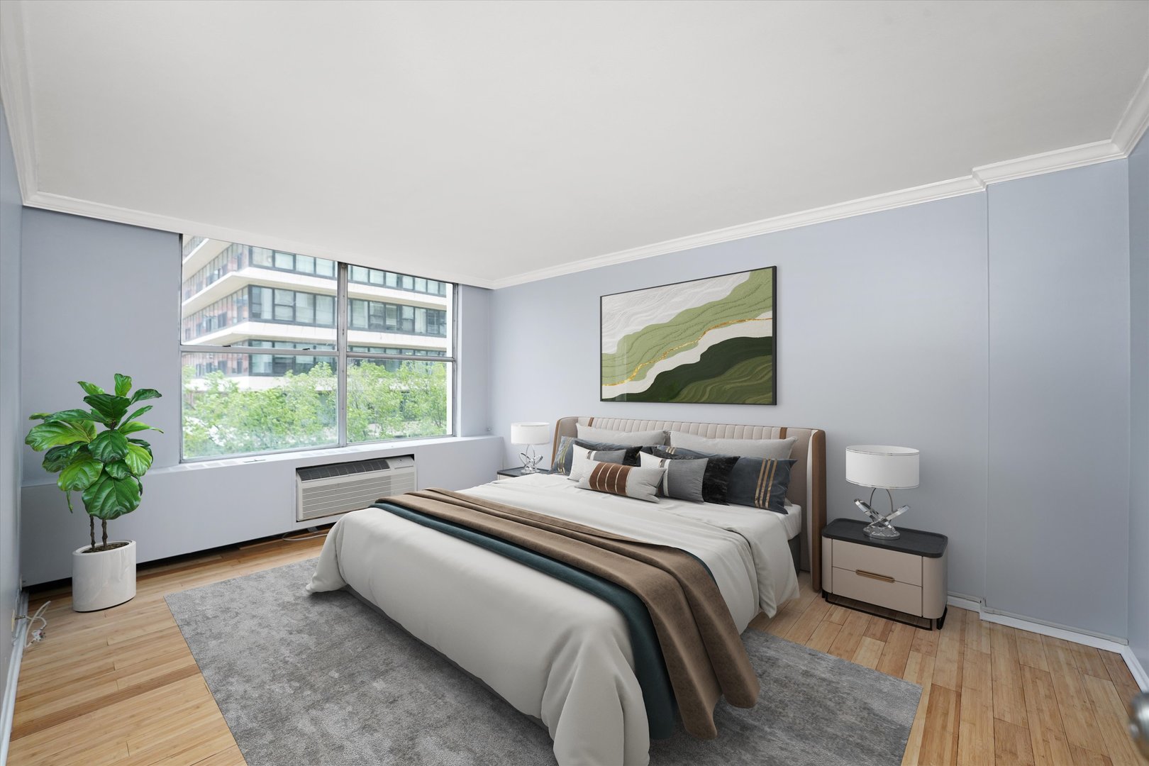 5757 North Sheridan Road, Unit 5J Chicago, IL 60660 - Photo 6 of 44 a bedroom with a bed and a potted plant