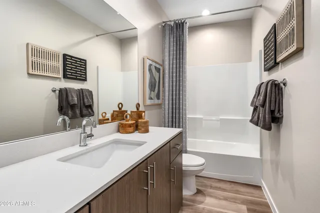 a room with a workspace