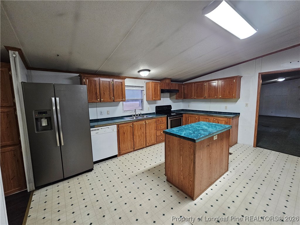 21981 McIntosh Road Wagram, NC 28396 - Photo 6 of 23 a kitchen with stainless steel appliances granite countertop a stove a refrigerator and a sink