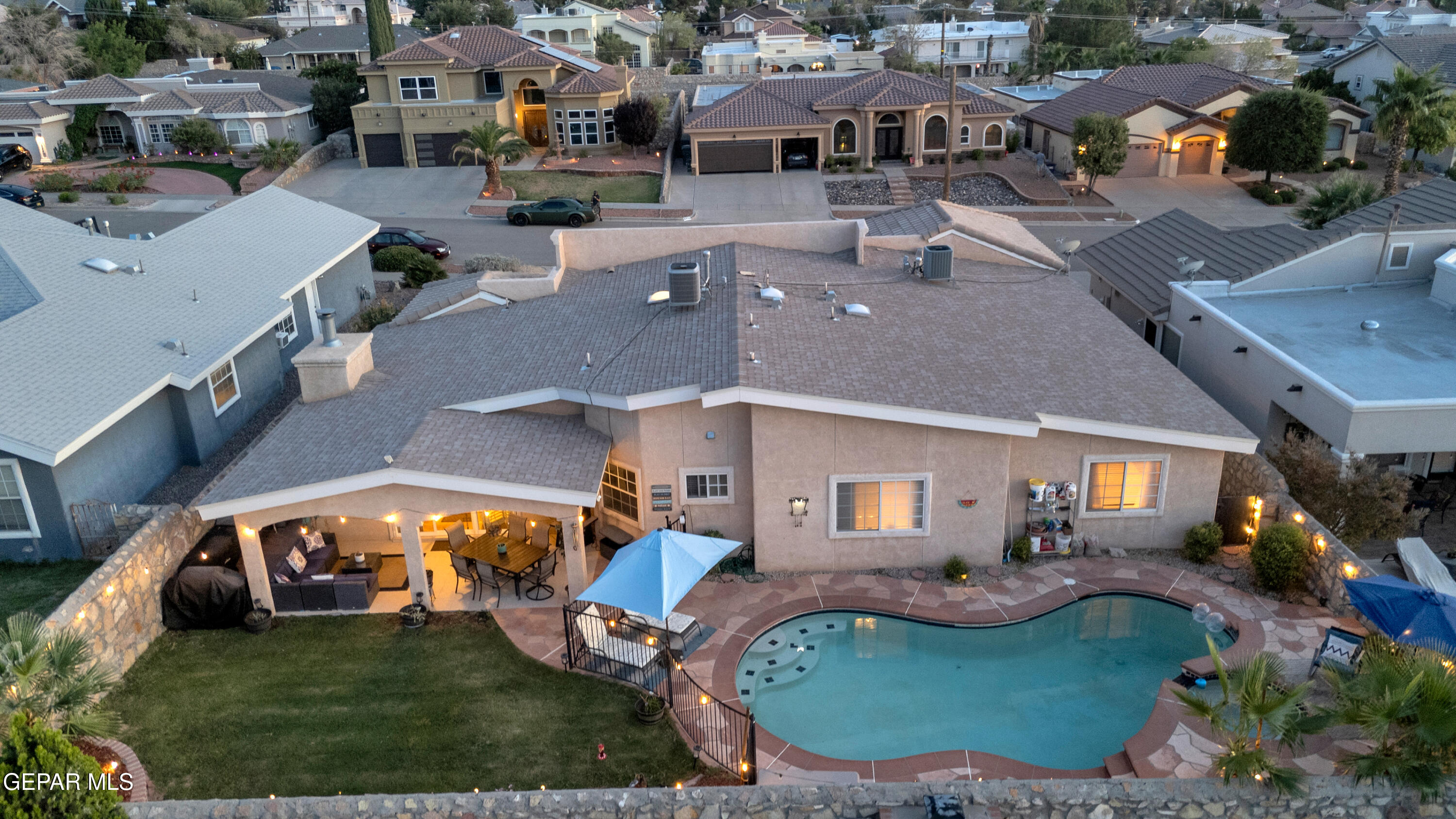 6531 Brook Ridge Circle El Paso, TX 79912 - Photo 69 of 73 an aerial view of a house with garden space and street view