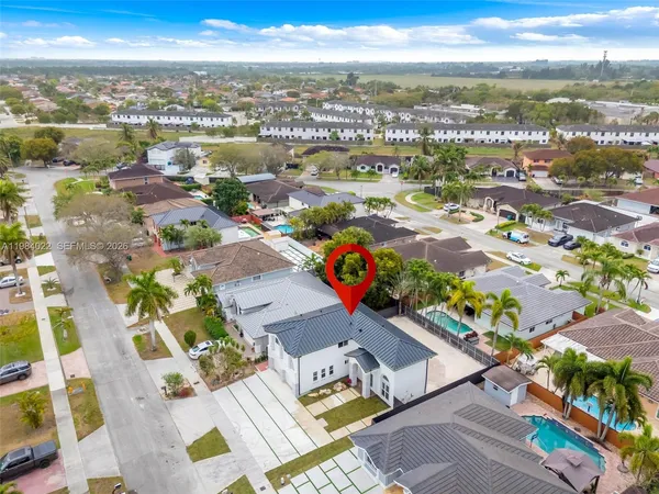 an aerial view of a city