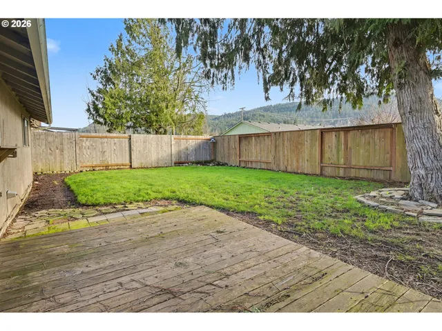 a view of a backyard with tree s