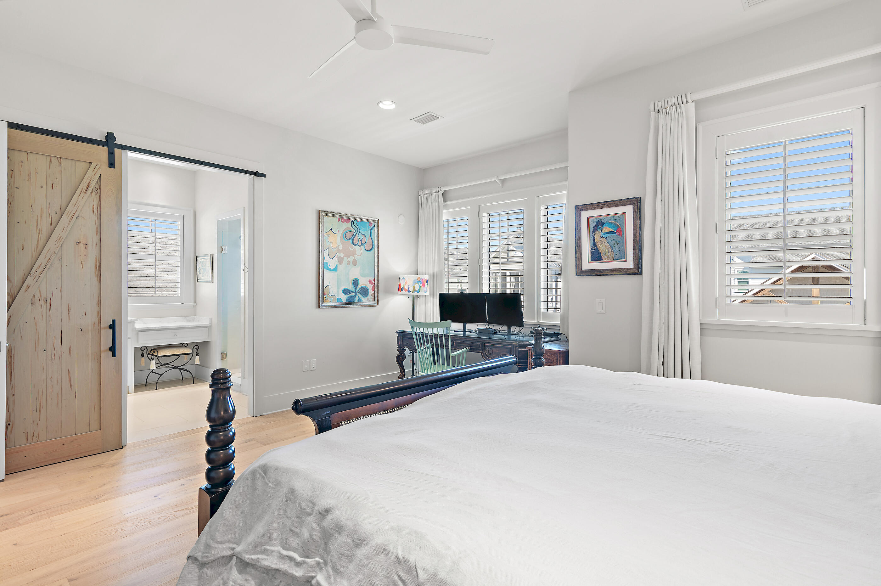 259 Moonlit Way Destin, FL 32541 - Photo 38 of 51 a bedroom with a bed and a flat tv screen