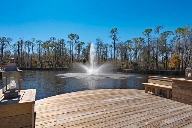 a view of a lake with houses