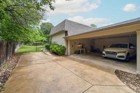 a view of car parked in garage
