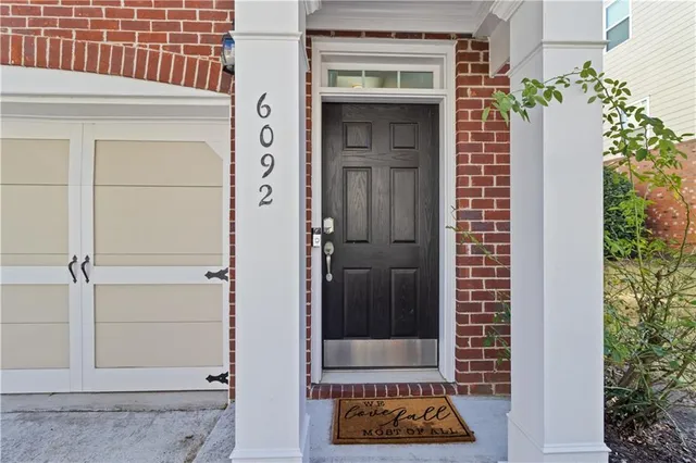 front view of a house with a door