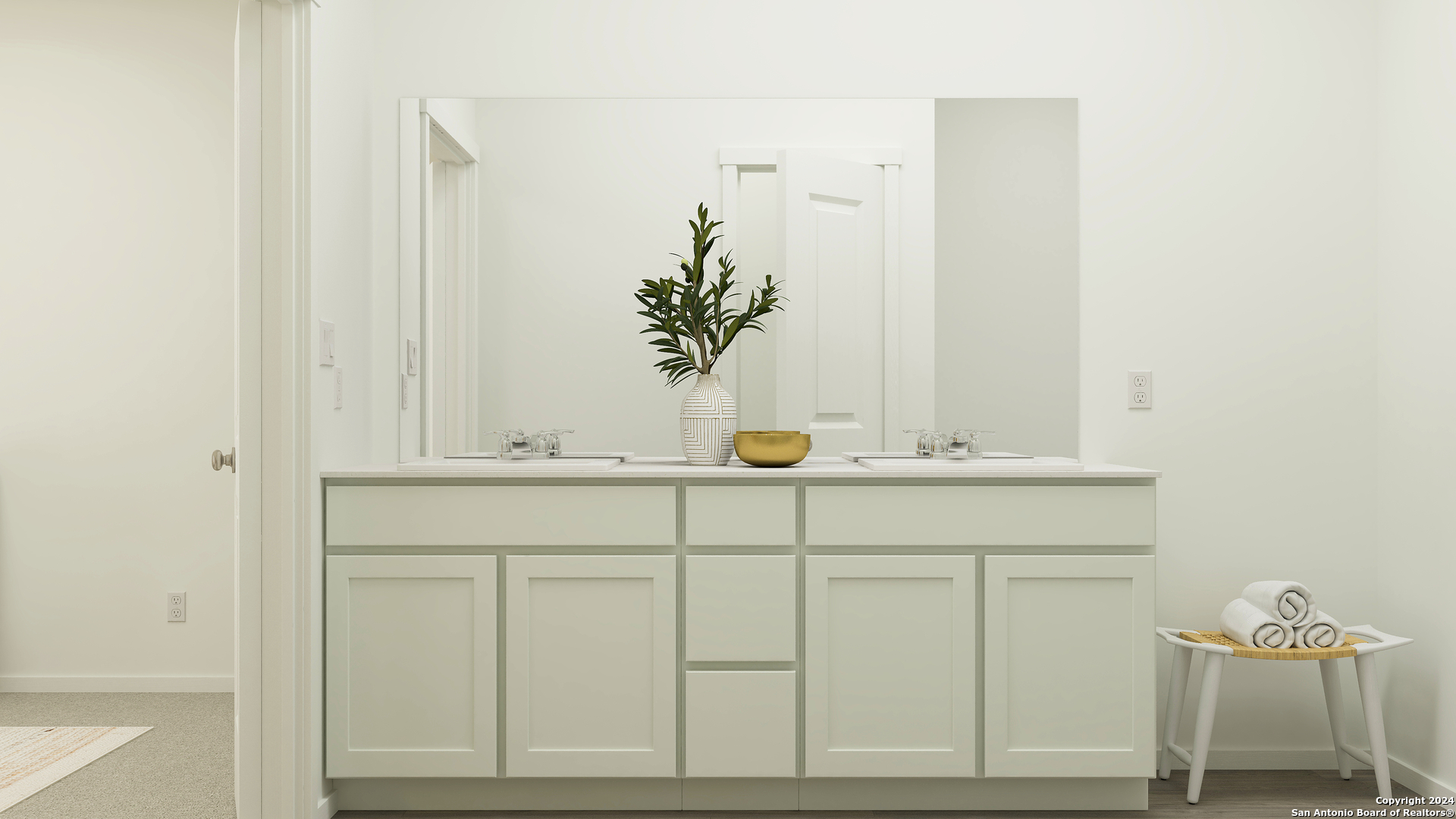 10622 Marlin Pond Road San Antonio, TX 78224 - Photo 28 of 33 a bathroom with a sink and a mirror
