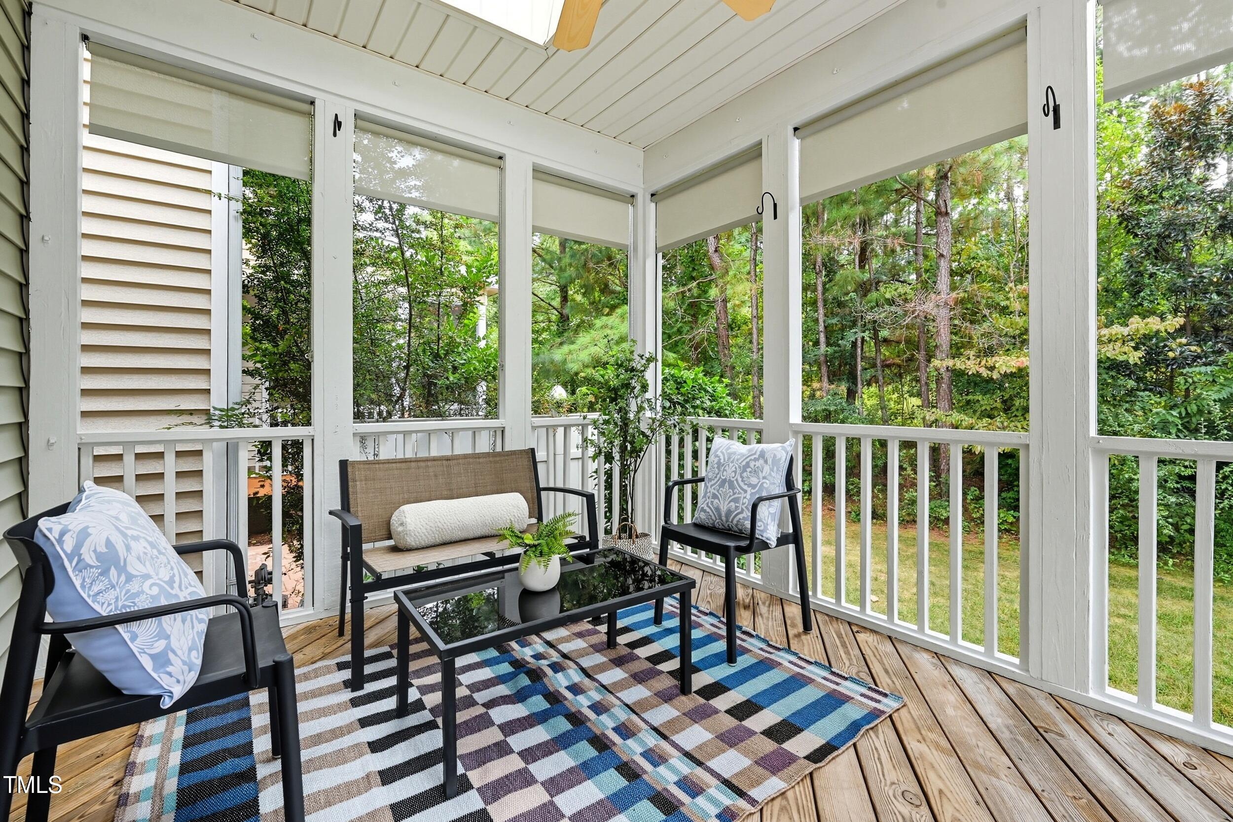 222 Towne Ridge Lane Chapel Hill, NC 27516 - Photo 37 of 39 a balcony with furniture and wooden floor
