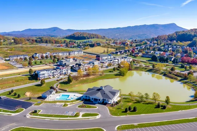 a front view of a residential houses with yard and green space