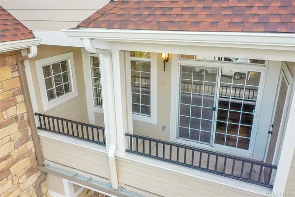 a view of a balcony with a window