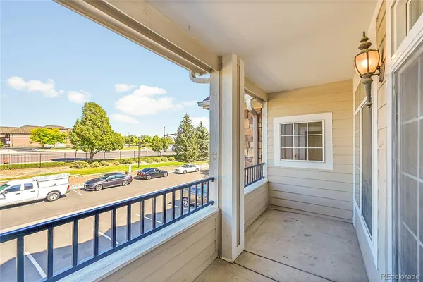 a view of balcony with city view