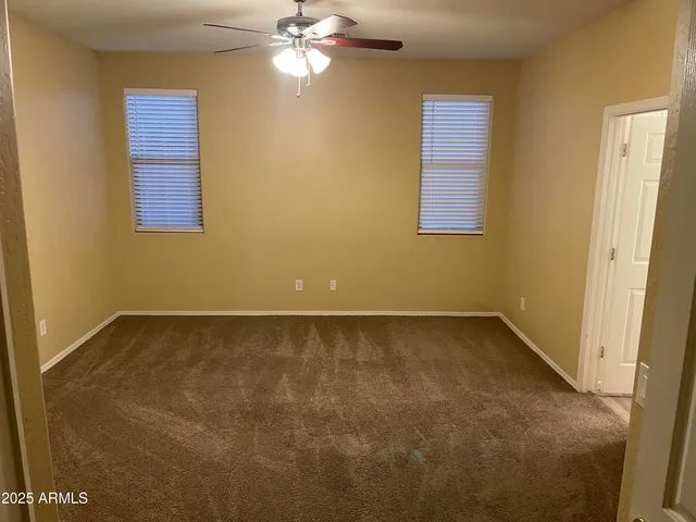 a view of a room with a window