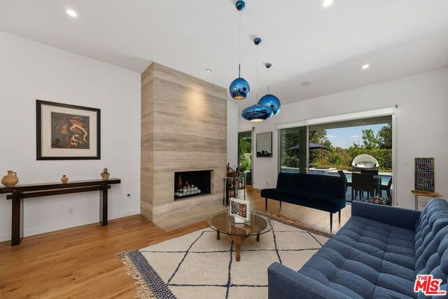 a bed room with a bed and a table