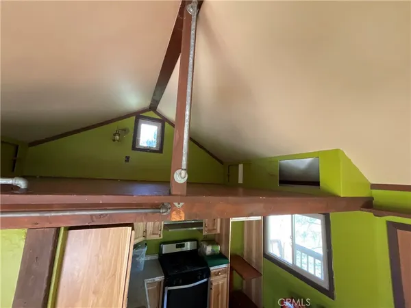 a view of a yard with plants and a trees