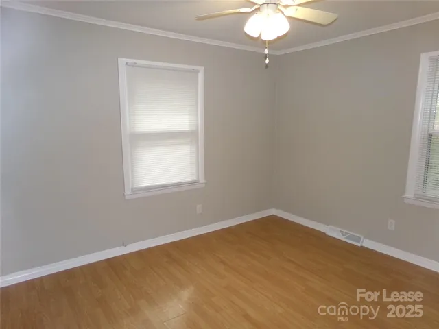 a view of a room with a window