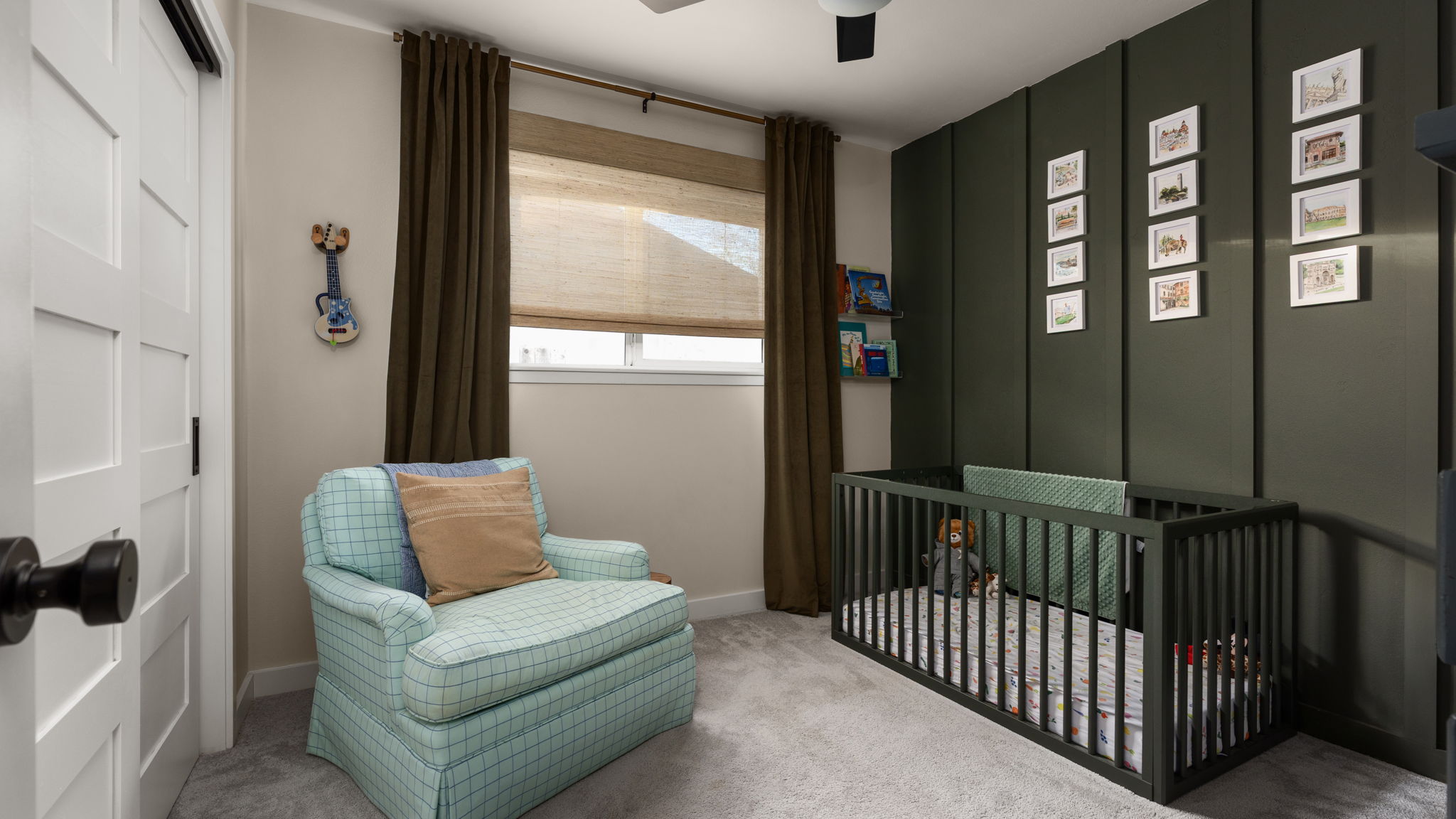 1602 Thornridge Road Austin, TX 78758 - Photo 26 of 39 Carpeted bedroom with a crib and ceiling fan