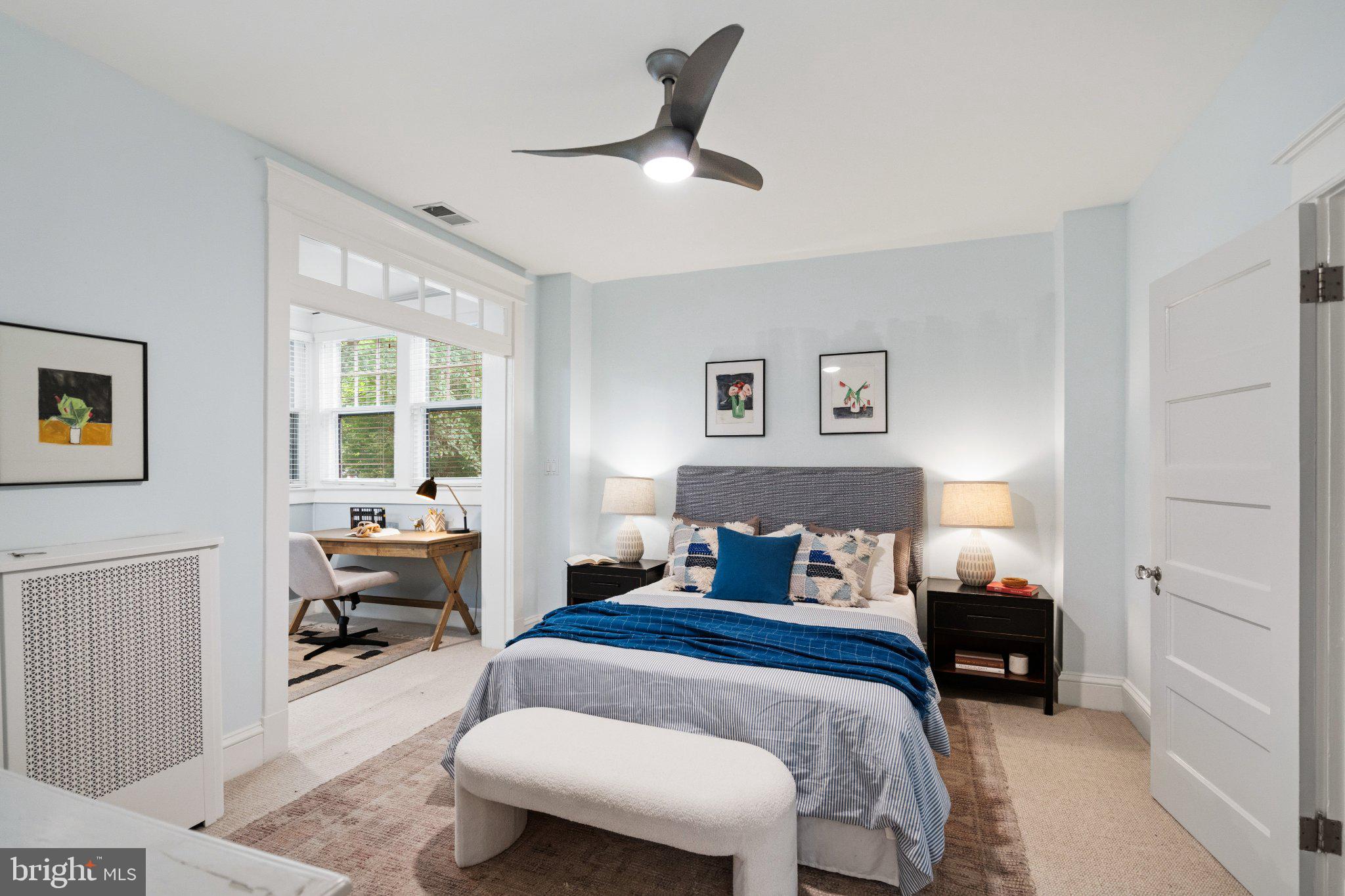2934 Porter Street Northwest Washington, DC 20008 - Photo 17 of 33 Serene bedroom with soft blue hues.