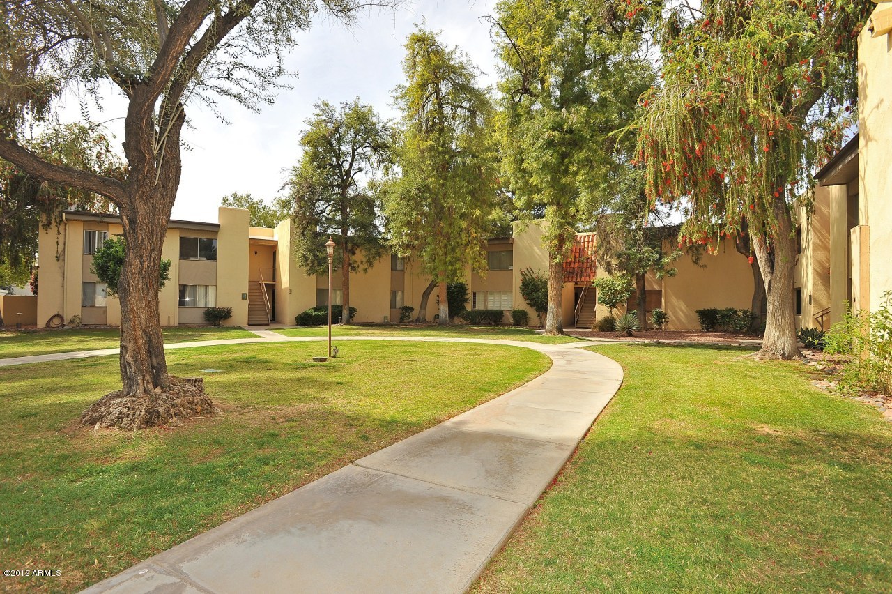 4201 East Camelback Road, Unit 10 Phoenix, AZ 85018 - Photo 2 of 18 Community with lush tree covered grounds