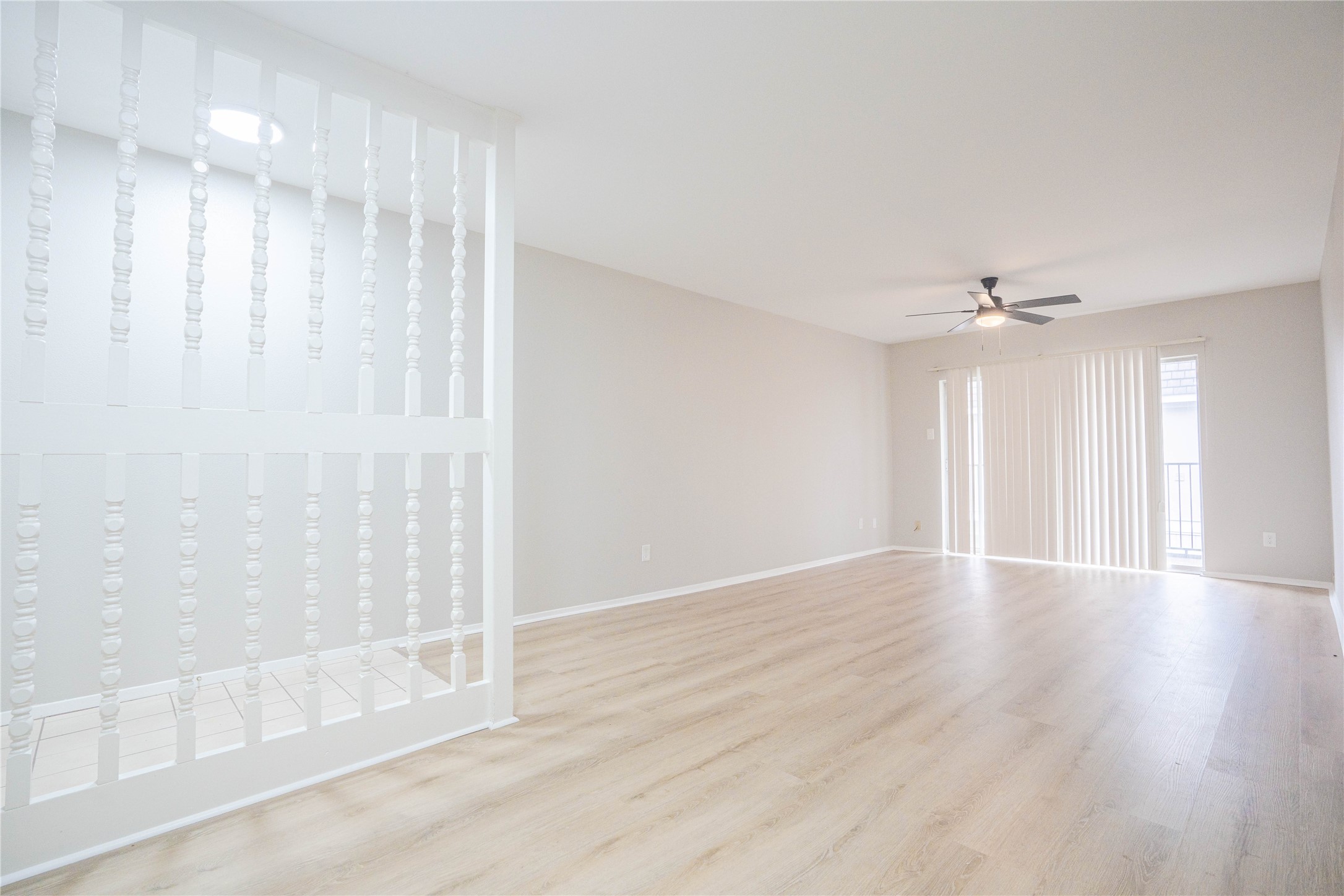 Dining/Livingroom with fresh paint.