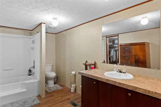 a bathroom with a toilet and a bathtub