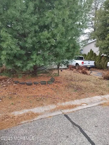 a view of a yard with a tree