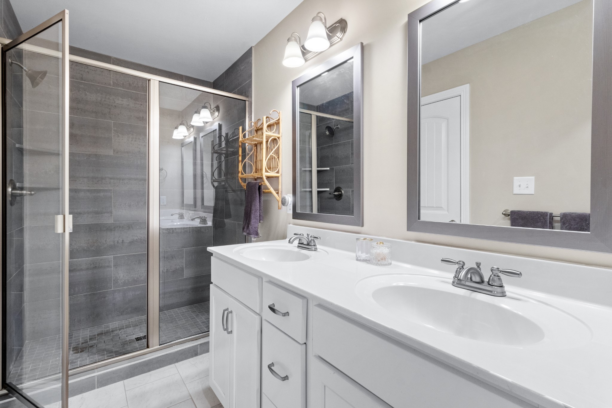 1129 Racker Drive Clarksville, TN 37043 - Photo 8 of 12 a bathroom with a shower sink and mirror