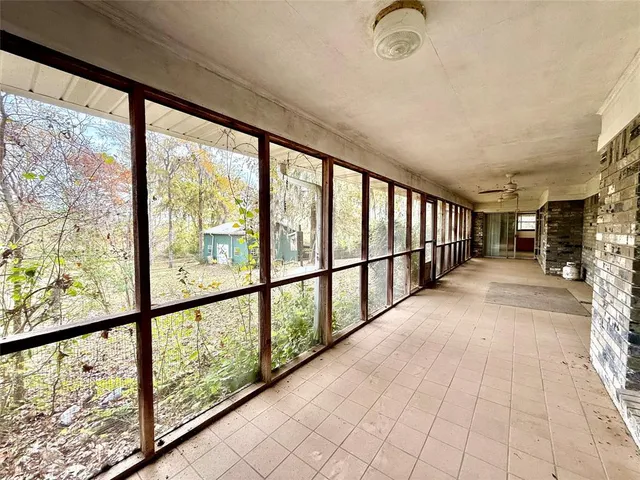 a view of a yard with trees