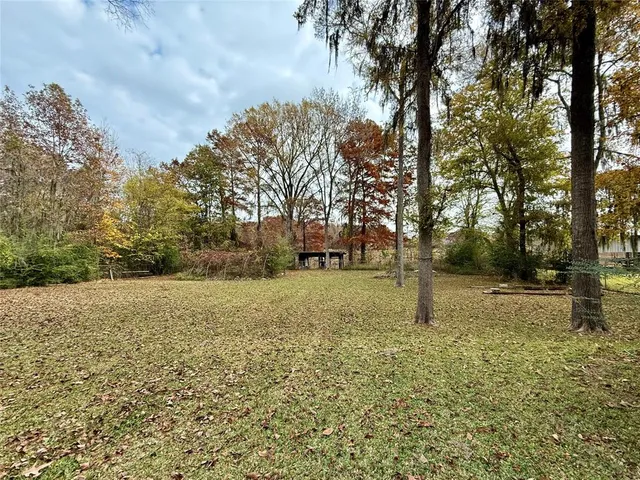 a backyard of a house with lots of green space