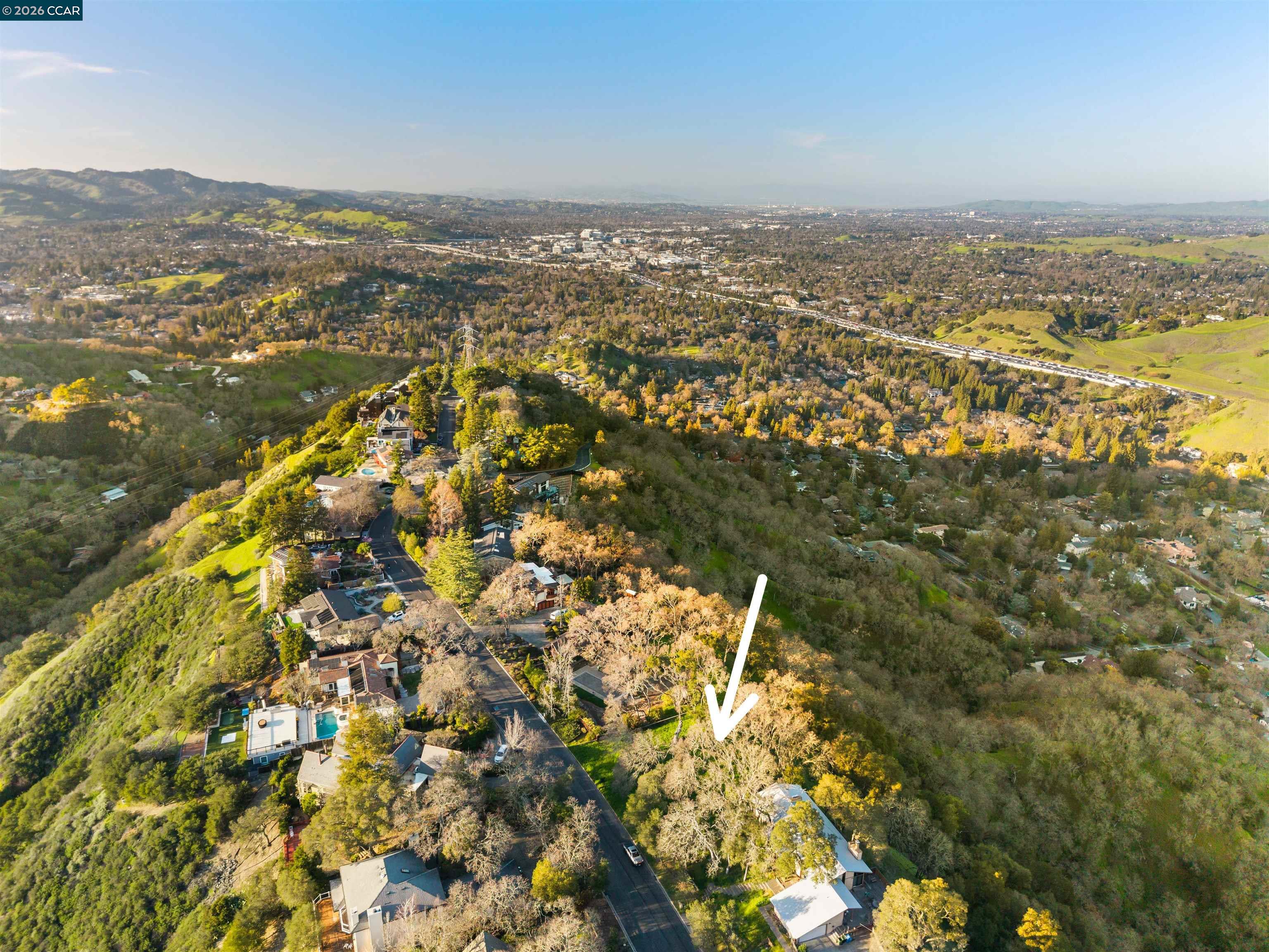 0 Castle Crest Road Alamo, CA 94507 - Photo 2 of 14 an aerial view of residential building and trees