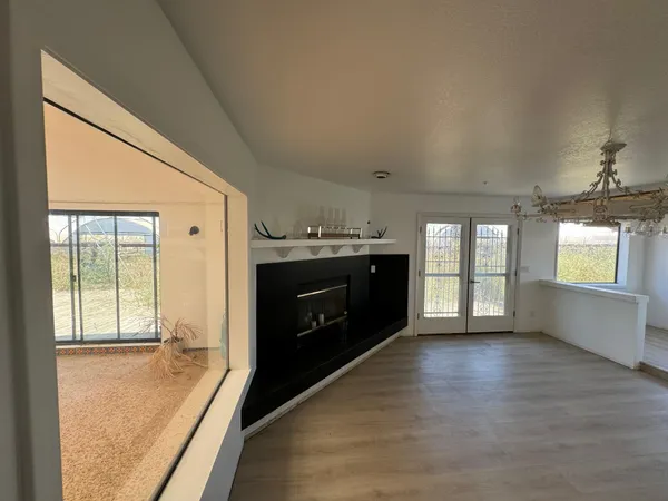 a view of an outdoor space with mountain view