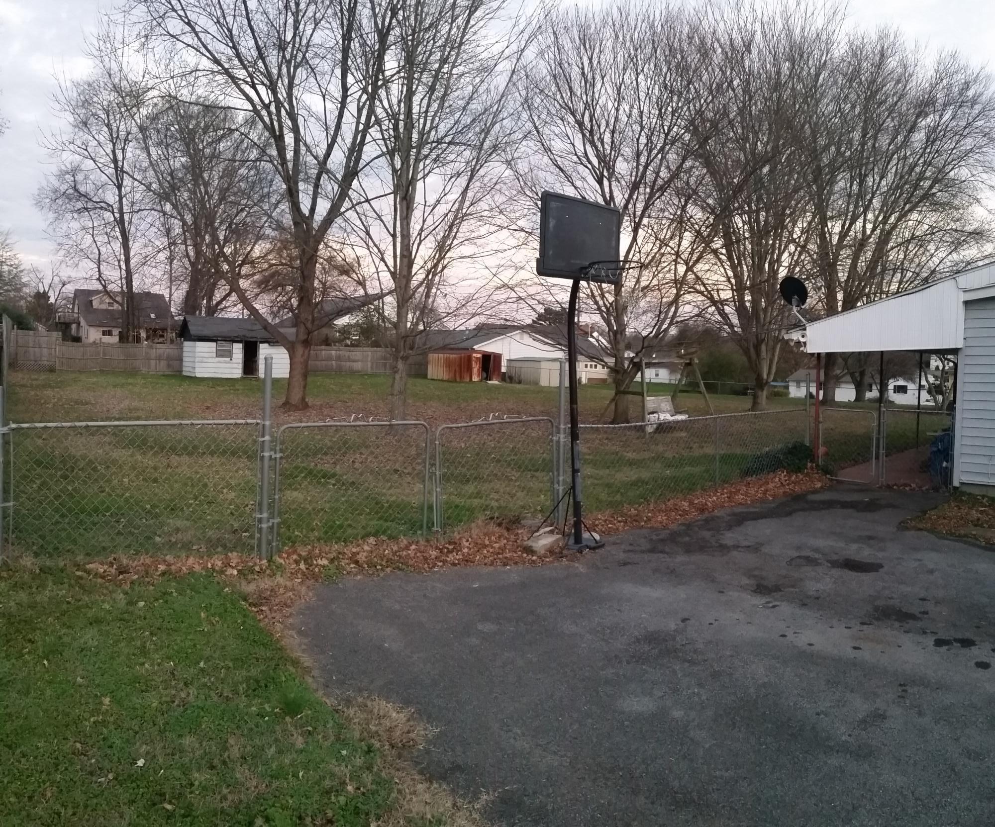 large fenced in backyard