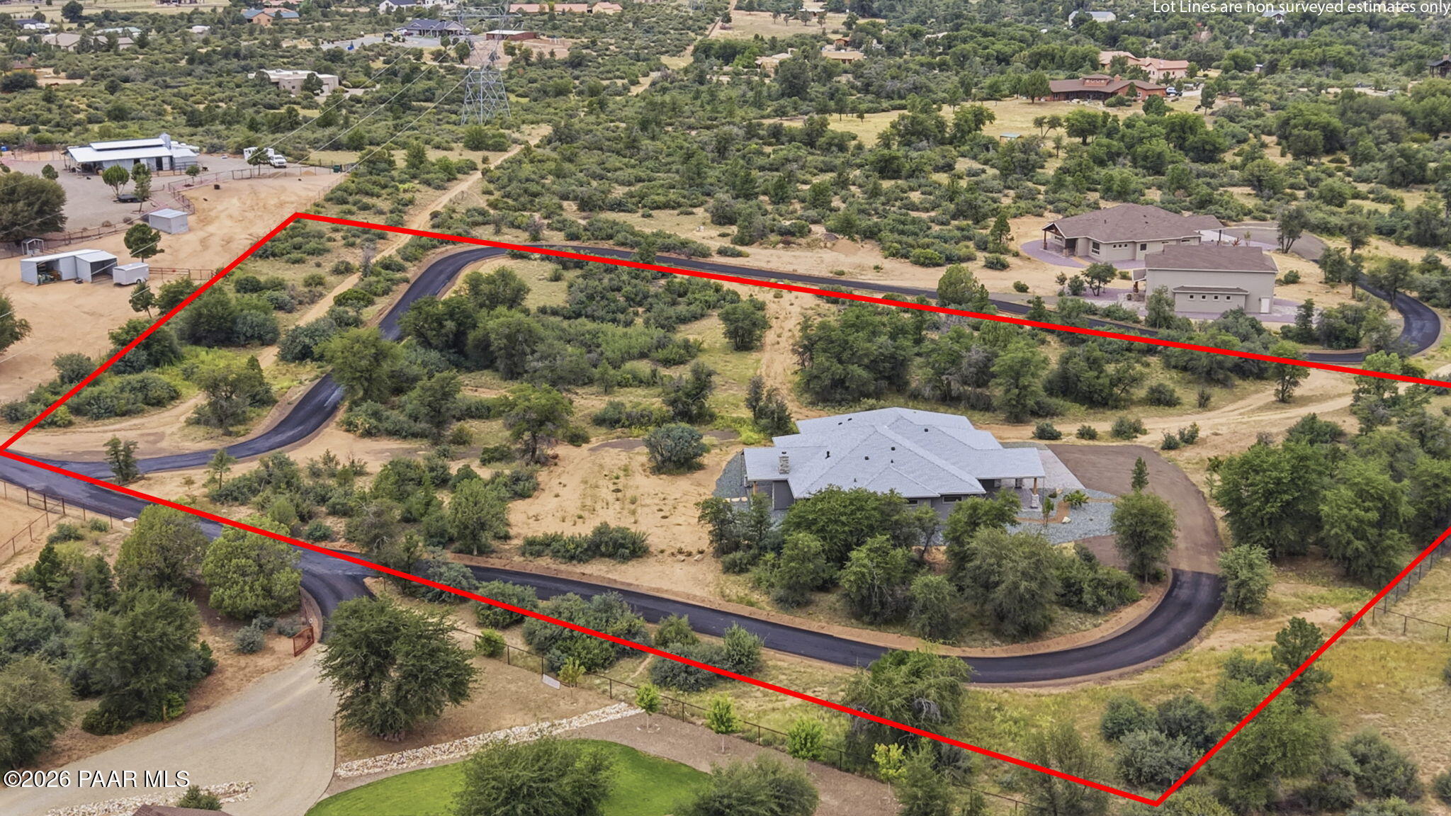 9529 North Bridle Ridge Road Prescott, AZ 86305 - Photo 48 of 51 52-Aerial Side Lot Line